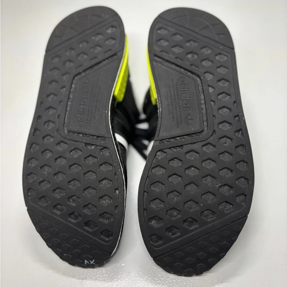 Adidas NMD_R1 Black and Lime Athletic Shoes men’s size 8.5 - Picture 7 of 10